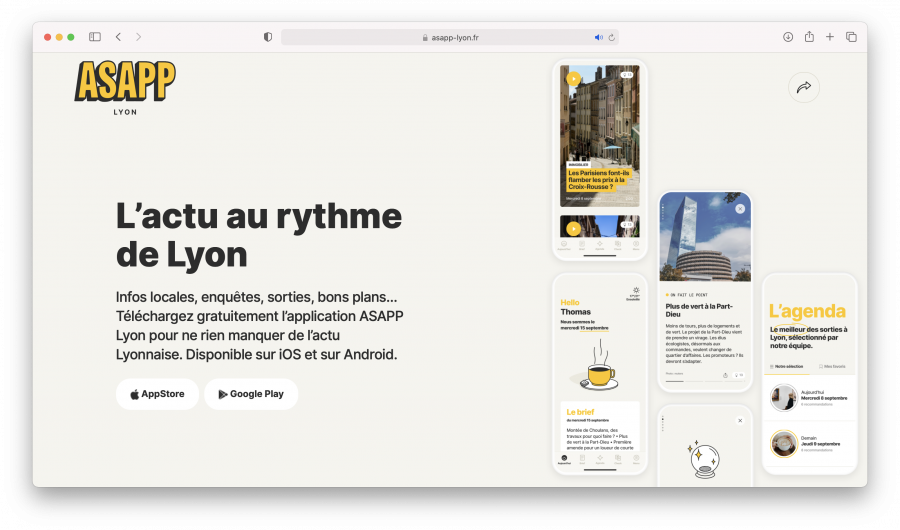 Screenshot of the old Asapp website