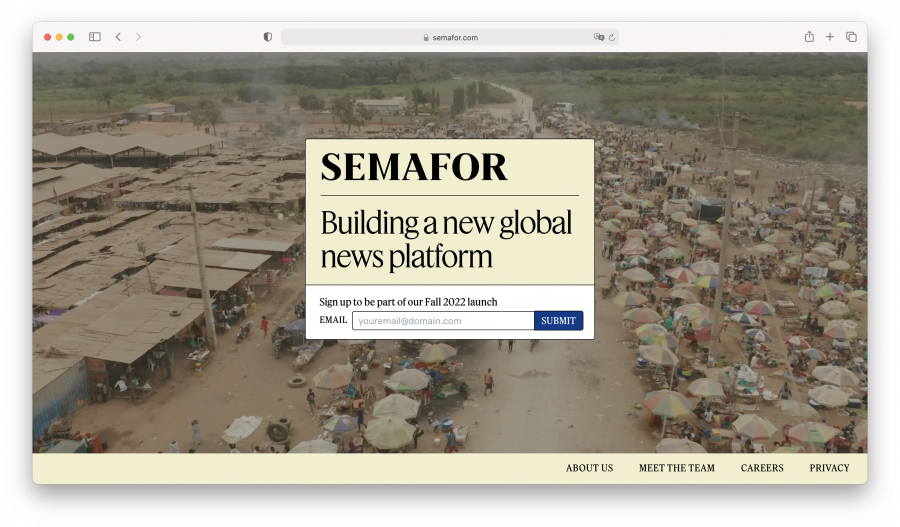 Screenshot of the Semafor website