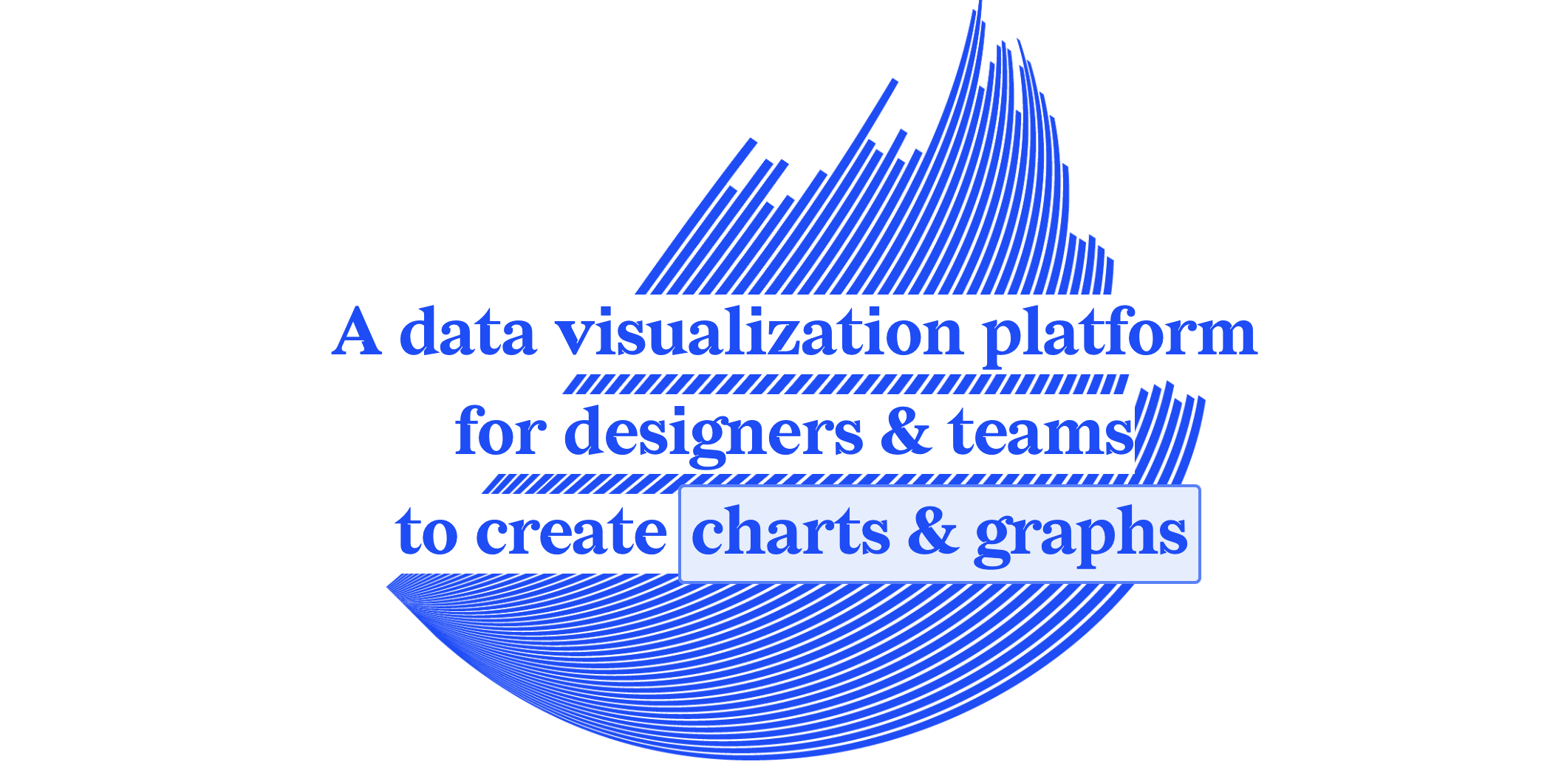 Morphed graphic with serif typography text overlaid, the whole thing in electric blue.