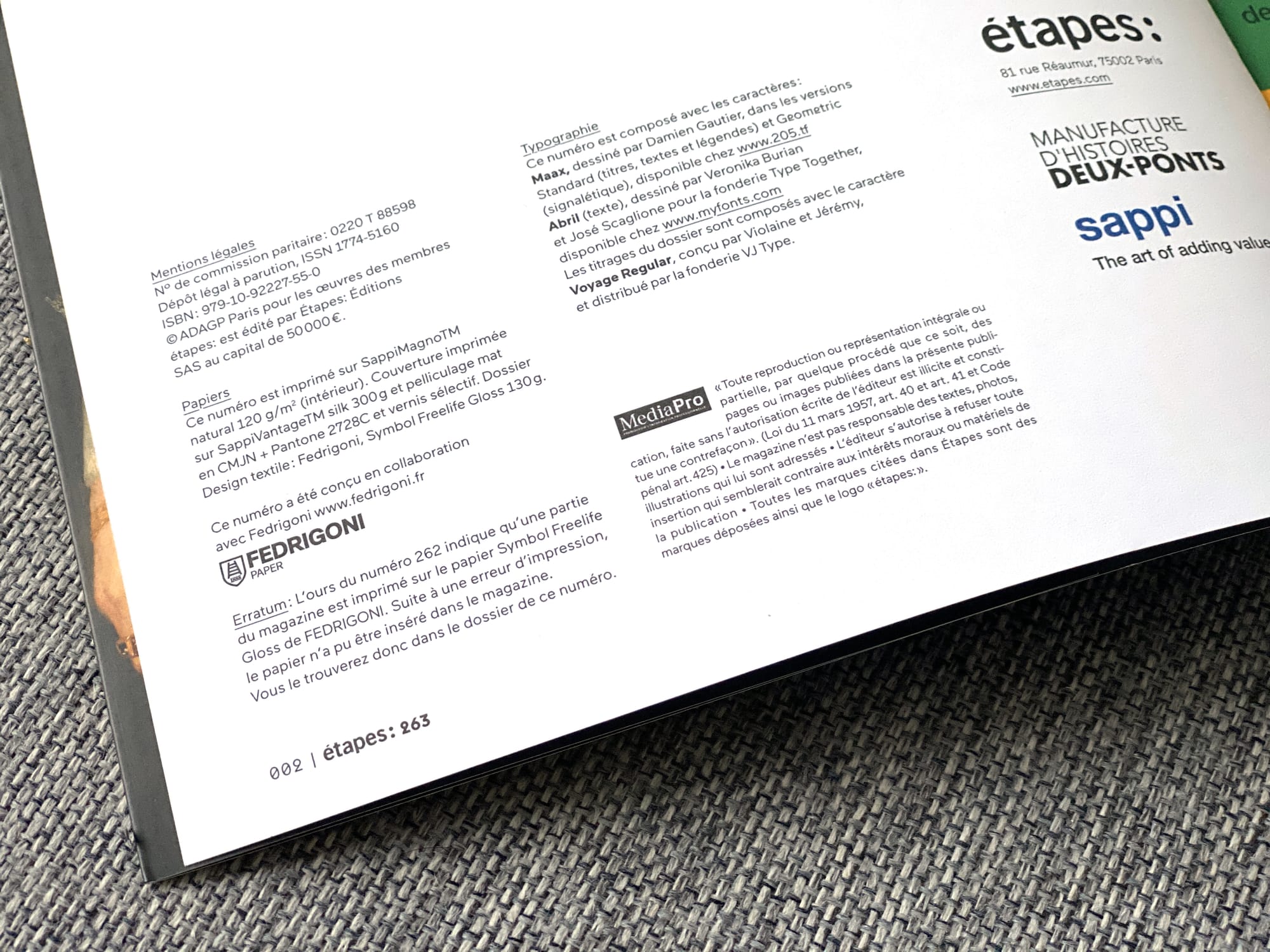 Review samples showing the paper, Pantone, laminate, varnish...