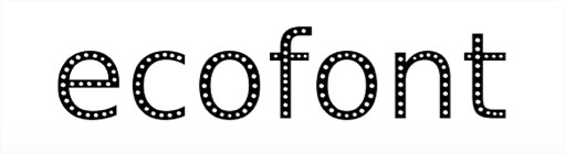Ecofont typeface, the characters are dotted with white spaces