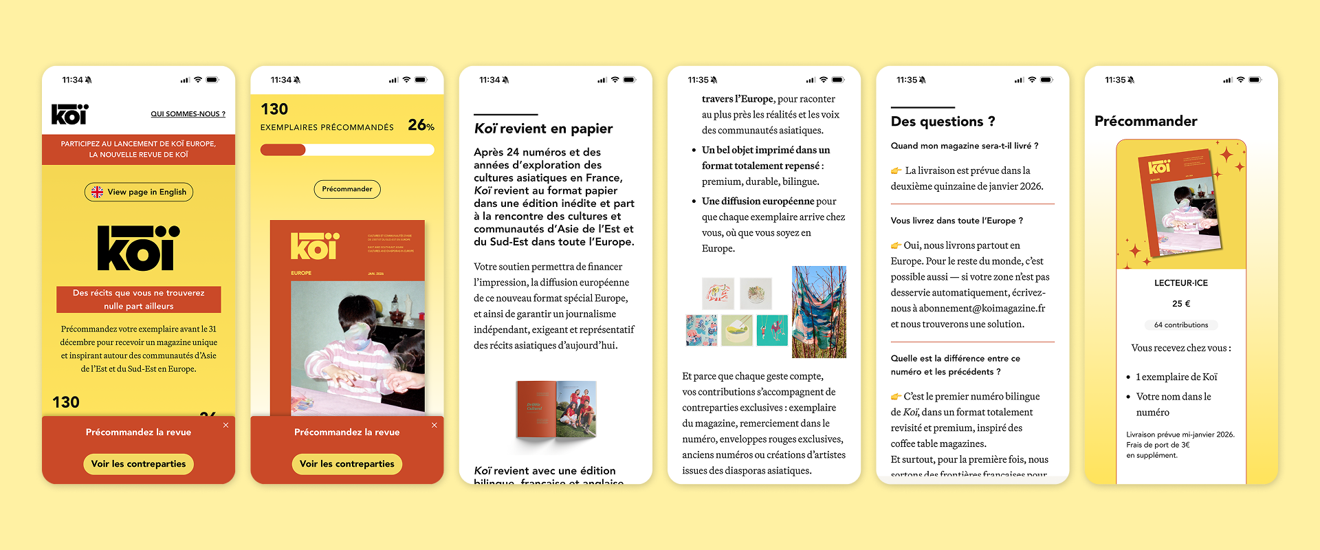 Aperçu de la version mobile, avec l’encadré en bas de page renvoyant aux contreparties. Cet élément peut être fermé, pour rendre toute la hauteur d’écran à la lecture.