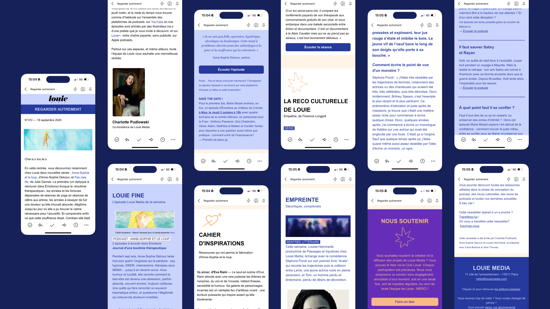 newsletter louie mdia sur écrans de smartphones